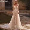robe de mariée sophistiquée à manches longues
