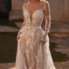 robe de mariée avec appliques en dentelle
