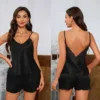 pyjama doré été avec dentelle